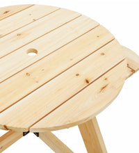 Picknicktisch für 4 Kinder mit Sonnenschirm Rund Tannenholz