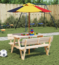 Sonnenschirm für Kinder mit Holzmast Ø120x140 cm