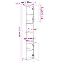 Badschrank Sonoma-Eiche 30x30x190 cm Holzwerkstoff