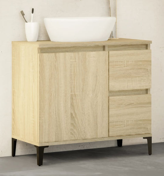 Badschrank Sonoma-Eiche 65x33x60 cm Holzwerkstoff