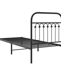 Bettgestell mit Kopfteil Metall Schwarz 75x190 cm