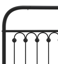 Bettgestell mit Kopf- und Fußteil Metall Schwarz 183x213 cm