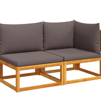 Gartensofa mit Kissen 2-Sitzer Massivholz Akazie