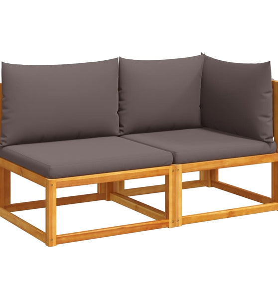 Gartensofa mit Kissen 2-Sitzer Massivholz Akazie