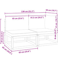 Gartensofa mit Kissen 2-Sitzer Massivholz Akazie