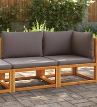 Gartensofa mit Kissen 2-Sitzer Massivholz Akazie