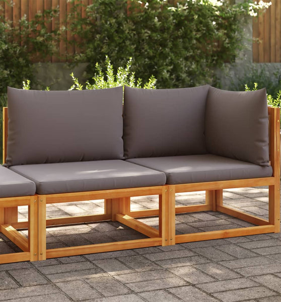 Gartensofa mit Kissen 2-Sitzer Massivholz Akazie