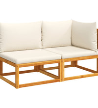 Gartensofa mit Kissen 2-Sitzer Massivholz Akazie