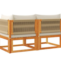 Gartensofa mit Kissen 2-Sitzer Massivholz Akazie