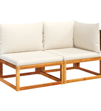 Gartensofa mit Kissen 2-Sitzer Massivholz Akazie