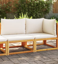 Gartensofa mit Kissen 2-Sitzer Massivholz Akazie