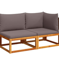 Gartensofa mit Kissen 2-Sitzer Massivholz Akazie