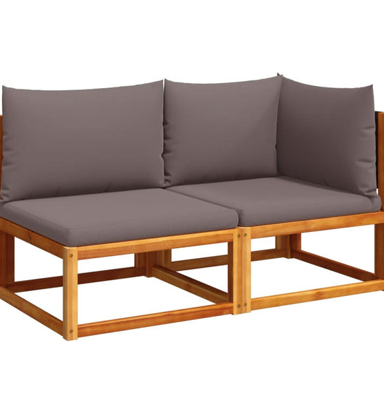 Gartensofa mit Kissen 2-Sitzer Massivholz Akazie