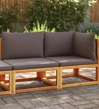 Gartensofa mit Kissen 2-Sitzer Massivholz Akazie