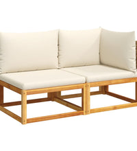 Gartensofa mit Kissen 2-Sitzer Massivholz Akazie