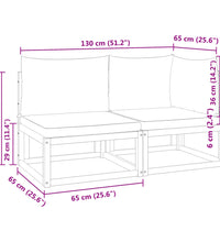 Gartensofa mit Kissen 2-Sitzer Massivholz Akazie