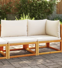 Gartensofa mit Kissen 2-Sitzer Massivholz Akazie