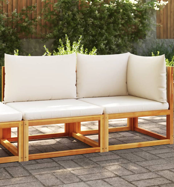 Gartensofa mit Kissen 2-Sitzer Massivholz Akazie