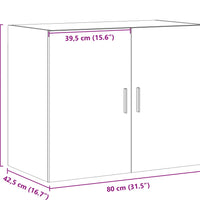 Wandschrank Grau Sonoma 80x42,5x64 cm Holzwerkstoff