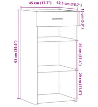 Sideboard Weiß 45x42,5x93 cm Holzwerkstoff