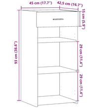 Sideboard Betongrau 45x42,5x93 cm Holzwerkstoff