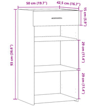 Sideboard Weiß 50x42,5x93 cm Holzwerkstoff