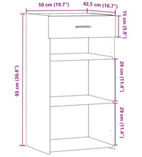 Sideboard Schwarz 50x42,5x93 cm Holzwerkstoff