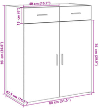 Sideboard Weiß 80x42,5x93 cm Holzwerkstoff