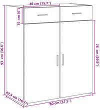 Sideboard Schwarz 80x42,5x93 cm Holzwerkstoff