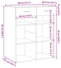 Sideboard Schwarz 80x42,5x93 cm Holzwerkstoff