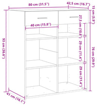 Sideboard Sonoma-Eiche 80x42,5x93 cm Holzwerkstoff