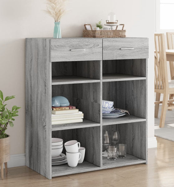 Sideboard Grau Sonoma 80x42,5x93 cm Holzwerkstoff