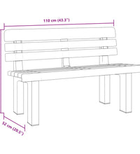 Gartenbank Weiß 110x52x71 cm Polypropylen