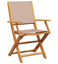 5-tlg. Garten-Essgruppe Stoff und Massivholz Taupe