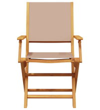 5-tlg. Garten-Essgruppe Stoff und Massivholz Taupe