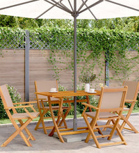 5-tlg. Garten-Essgruppe Stoff und Massivholz Taupe