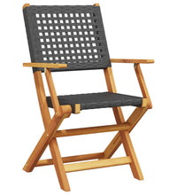 7-tlg. Garten-Essgruppe Poly Rattan und Massivholz Schwarz