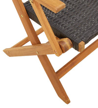 7-tlg. Garten-Essgruppe Poly Rattan und Massivholz Schwarz