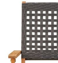 7-tlg. Garten-Essgruppe Poly Rattan und Massivholz Schwarz