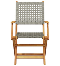 7-tlg. Garten-Essgruppe Poly Rattan und Massivholz Grau