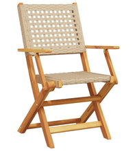 7-tlg. Garten-Essgruppe Poly Rattan und Massivholz Beige