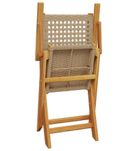 7-tlg. Garten-Essgruppe Poly Rattan und Massivholz Beige