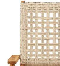 7-tlg. Garten-Essgruppe Poly Rattan und Massivholz Beige