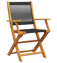 7-tlg. Garten-Essgruppe Polypropylen und Massivholz Schwarz