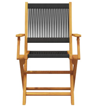 7-tlg. Garten-Essgruppe Polypropylen und Massivholz Schwarz