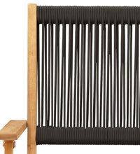 7-tlg. Garten-Essgruppe Polypropylen und Massivholz Schwarz