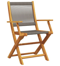 7-tlg. Garten-Essgruppe Polypropylen und Massivholz Grau