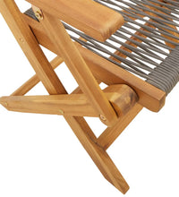 7-tlg. Garten-Essgruppe Polypropylen und Massivholz Grau