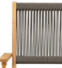 7-tlg. Garten-Essgruppe Polypropylen und Massivholz Grau