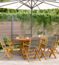 7-tlg. Garten-Essgruppe Polypropylen und Massivholz Grau